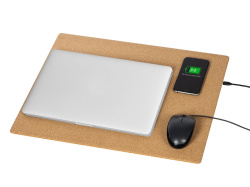 Пробковый коврик для рабочего места с беспроводной зарядкой «Querсus», Цвет натуральный