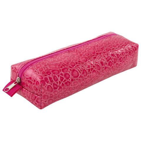 Пенал-косметичка BRAUBERG, "крокодиловая кожа", 20х6х4 см, "Ultra pink", 270850