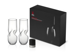 Набор из двух бокалов и пробки для шампанского «Bubbly Bliss», Цвет черный, прозрачный