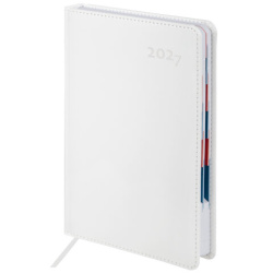 Ежедневник датированный 2027, А5, 148х218 мм, GALANT "White", под кожу, белый, 118080