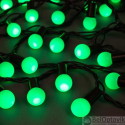 Уличная гирлянда "Нить Шарики 1.5 см", IP44, тёмная нить, 100 LED, 8 режимов, 220 В, 10 метров