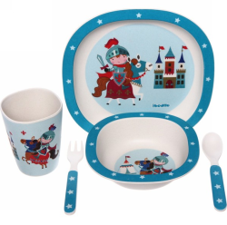 Детская посуда из бамбука из 5 предметов (набор) Bamboo Ware Kids Set. Выбери своего зверька