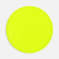 Лейбл из ПВХ Dzeta Round, L, желтый неон, 5х5,01х0,2 см