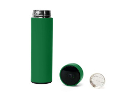 Термос FAMILY MARK LED, индикатор, soft touch, Цвет зеленый