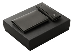 Подарочный набор Long River: обложка для паспорта, ключница, Размер Без лого, Цвет черный