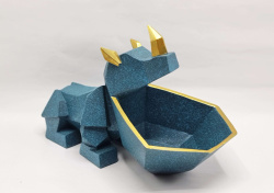 Статуэтка хранитель Носорог, аквамарин