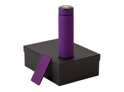 Подарочный набор "COLOR IT" c термосом и повербанком, Размер 5000 mAh, Цвет фиолетовый