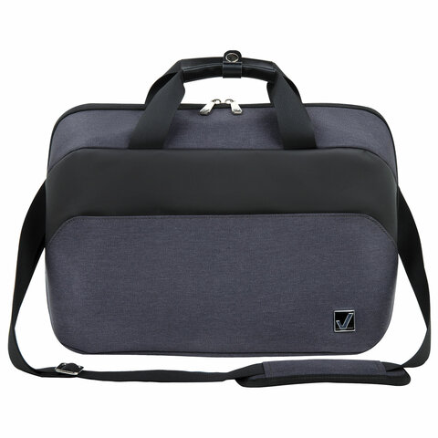 Сумка портфель BRAUBERG MODERN с отделением для ноутбука 15-16", откидная крышка, серая, 29х42х11 см, 270828