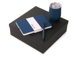 Подарочный набор "COLOR IT" c блокнотом, ручкой и термокружкой, Размер магнитная обложка, Цвет темно-синий