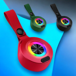 Беспроводная Bluetooth колонка Yoyo с RGB подсветкой и ремешком, 400mAh, DC 5V 500mA, 5W, 3 Ом, цвет в ассортименте