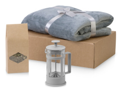 Подарочный набор «Tea time» с пледом, Цвет серый