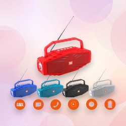 Беспроводная Bluetooth-колонка TG-804, FM-радио, LED-фонарик, мощный бас, цвет в ассортименте / Надежный спутник для музыки и света