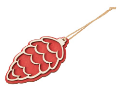 Деревянная подвеска на елку «Cedar», Цвет красный