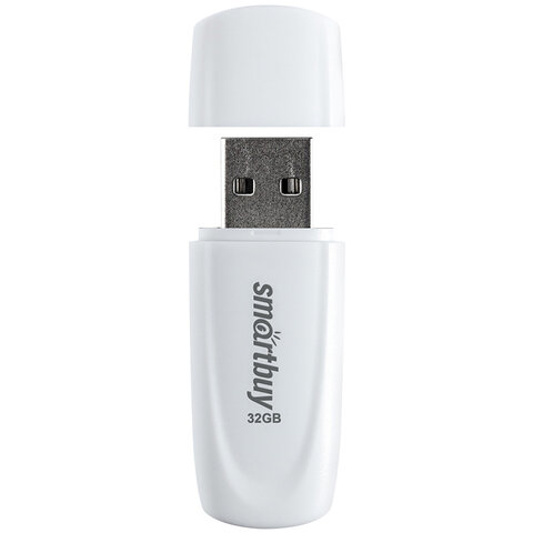 Флеш-диск 32 GB SMARTBUY Scout USB 2.0, белый, SB032GB2SCW