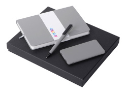 Подарочный набор «COLOR IT» c блокнотом, ручкой и повербанком, 5000 mAh, Размер твердая обложка, Цвет серый