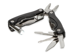 Мультитул «Amass» со светодиодным фонариком, Цвет черный