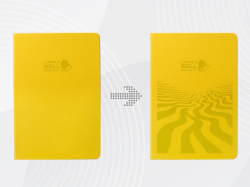 Бизнес-блокнот А5 «C2» soft-touch с УФ-печатью, Цвет желтый