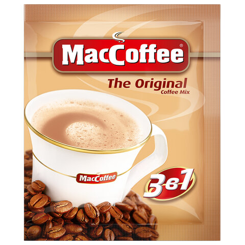 Кофе растворимый порционный MacCoffee "3 в 1 Оригинал", КОМПЛЕКТ 50 пакетиков по 20 г, 100101