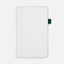 Ежедневник White Shall, недатированный, бело-зеленый, 13,2х21х1,5 см