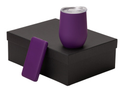 Подарочный набор «COLOR IT» с термокружкой и повербанком, Размер 10000 mAh, Цвет фиолетовый