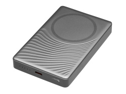 Магнитный беспроводной внешний аккумулятор «Сёрф», 10000 мАч, Цвет серый