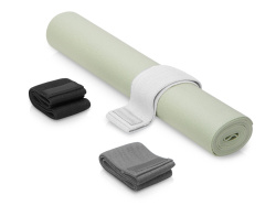 Набор для спорта с ковриком и фитнес-резинками «Virasana», Цвет зеленый оливковый, черный