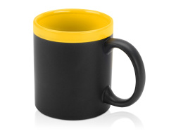 Кружка с покрытием для рисования мелом «Да Винчи», Цвет черный/желтый