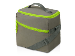 Изотермическая сумка-холодильник «Neo Classic» c контрастной молнией, Цвет серый/зеленое яблоко