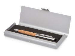 Ручка металлическая шариковая «Cask» в футляре, Цвет натуральный, хром