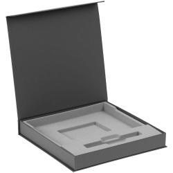 Коробка Memoria с ложементом под ежедневник и ручку, ver. 2, серая, 24х23,5х3,5 см
