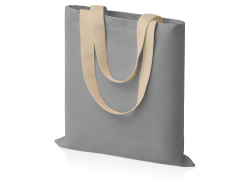 Сумка для шопинга «Steady» хлопковая с парусиновыми ручками, 260 г/м2, Цвет серый
