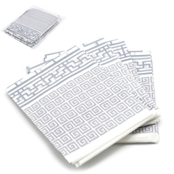 Биоразлагаемая скатерть, бело-серая, набор 5шт