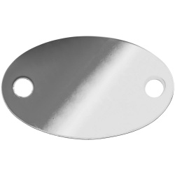 Шильдик металлический Alfa Oval, серебристый глянцевый, 1,5х2,5 см