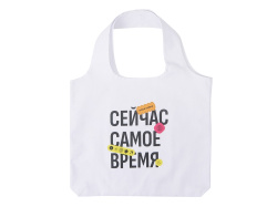 Сумка-шоппер «Vest» из хлопка с термотрансфером, Цвет белый