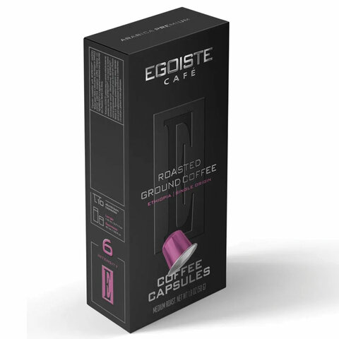 Кофе в капсулах EGOISTE "ETHIOPIA" для кофемашин Nespresso, 10 порций, арабика 100%, ФРАНЦИЯ, EG05012003