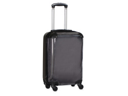 Чемодан прозрачный «Visit»  со сменной вставкой, Цвет серый/прозрачный