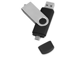 USB/micro USB-флешка на 16 Гб «Квебек OTG», Размер 16Gb, Цвет черный