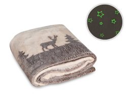 Плед из флиса «Новогодний», светящийся, Цвет бежевый