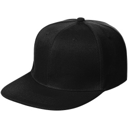 Бейсболка Snapback с прямым козырьком, черная, 56-58