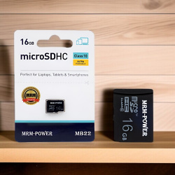 Карта памяти MRM-Power MB22, microSDHC, 16 ГБ, Class 10, 10 Мб/с, High speed, черный / Надежное хранение данных с высокой скоростью