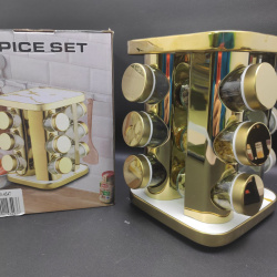 Набор для специй на вращающейся подставке Spice Set 12 предметов / Органайзер на кухню / Набор емкостей для хранения приправ