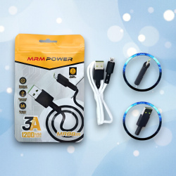 Кабель USB MRM MR88m силиконовый USB-Micro, длина 1200мм, ток 3А, белый / Прочный и гибкий дизайн для надежной зарядки и передачи данных