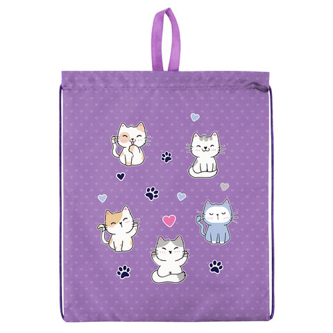 Мешок для обуви BRAUBERG KIDS, с петлей, 42х34 см, "Playing kittens", 272413