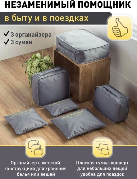 Набор дорожных органайзеров Laun Drypouch Travel 6 штук разных размеров