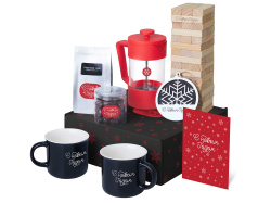 Подарочный набор «Re:Together» с френчпрессом, кружками и дженгой, Цвет красный