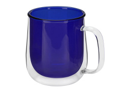 Кружка с двойными стенками «Ubud», Цвет синий прозрачный