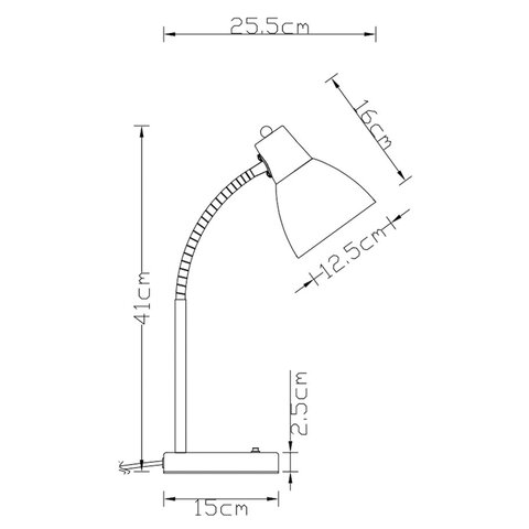 Настольная лампа светильник "Руна" на подставке, цоколь E27, 40 Вт, белый хромированный, 45572