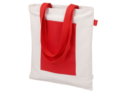 Сумка для покупок «Topiс» из переработанных материалов, Цвет натуральный/красный