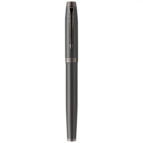 Ручка перьевая PARKER "IM Professionals Monochrome Titanium", темно-серый лак, сталь, синяя, 2172959