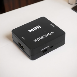 Адаптер H120 Mini HDMI2VGA 1080p Converter, черный / Надежное преобразование HDMI в VGA для высококачественного видео